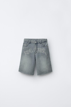 ZARA ДЖИНСОВЫЕ ШОРТЫ SKATE, СИНИЙ