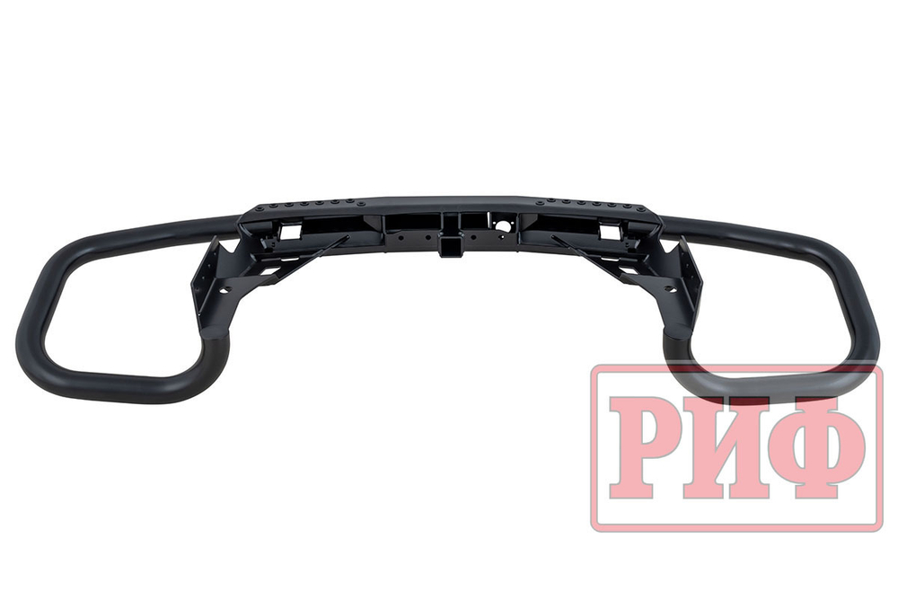Бампер задний силовой/защита штатного бампера Nissan Patrol Y62 c квадратом под фаркоп РИФ