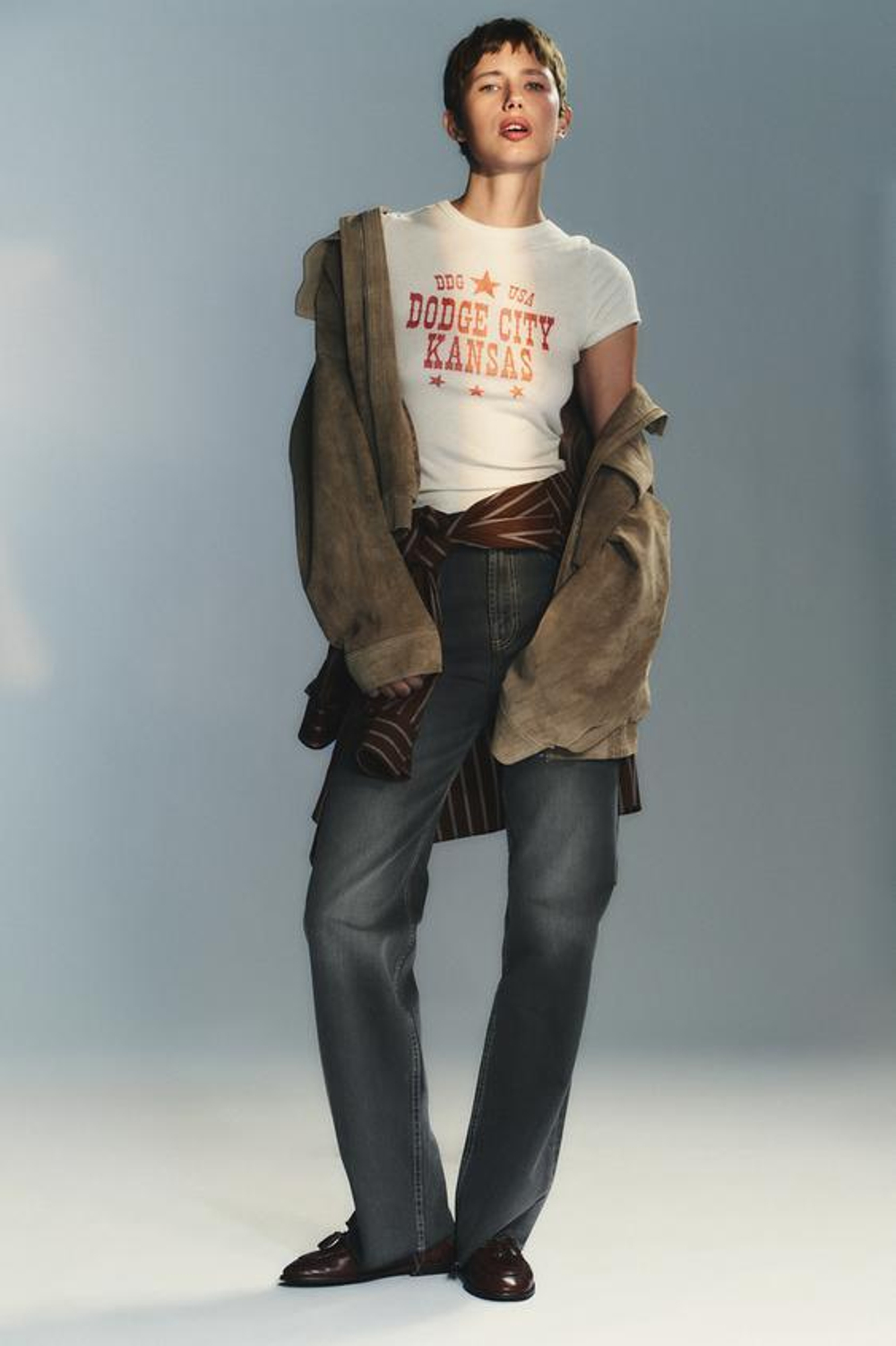 ZARA ДЖИНСЫ TRF WIDE-LEG С ВЫСОКОЙ ПОСАДКОЙ FULL LENGTH, АНТРАЦИТОВО-СЕРЫЙ