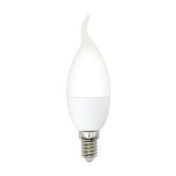 LED-CW37-6W-3000K-E14-FR-DIM-SLS Лампа светодиодная. диммируемая. Форма свеча на ветру. матовая. Теплый белый свет 3000K. ТМ Volpe
