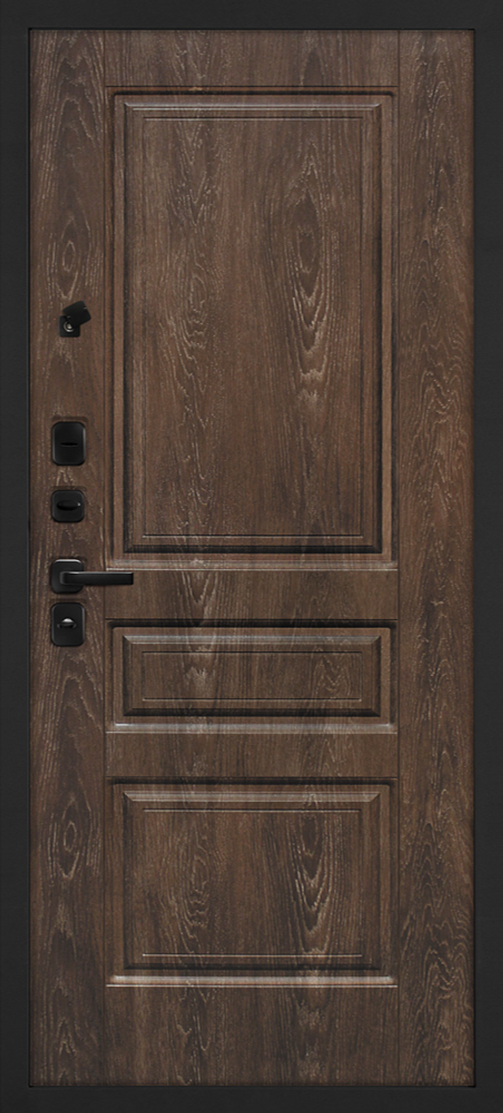 Входная дверь с МДФ‑вставкой под натуральное дерево и повышенной звукоизоляцией - 1012