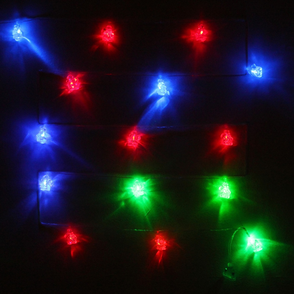 Гирлянда для дома 5,0 м 20 ламп LED с насадками ДЕД МОРОЗ, прозрач.пров., авторежим.,IP-20 RG/RB (возможность соединения)