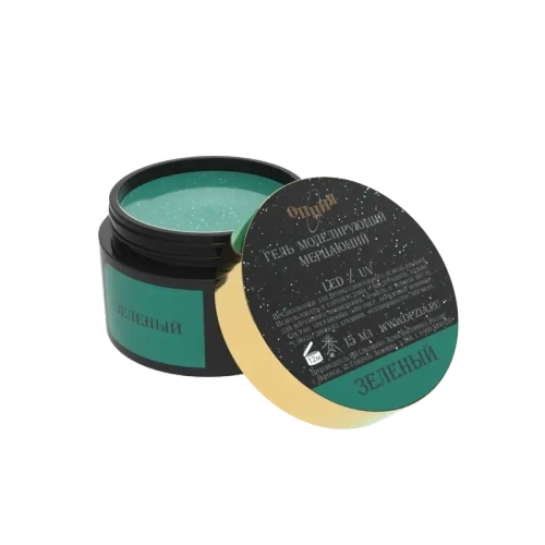 Гель моделирующий мерцающий зеленый 15мл