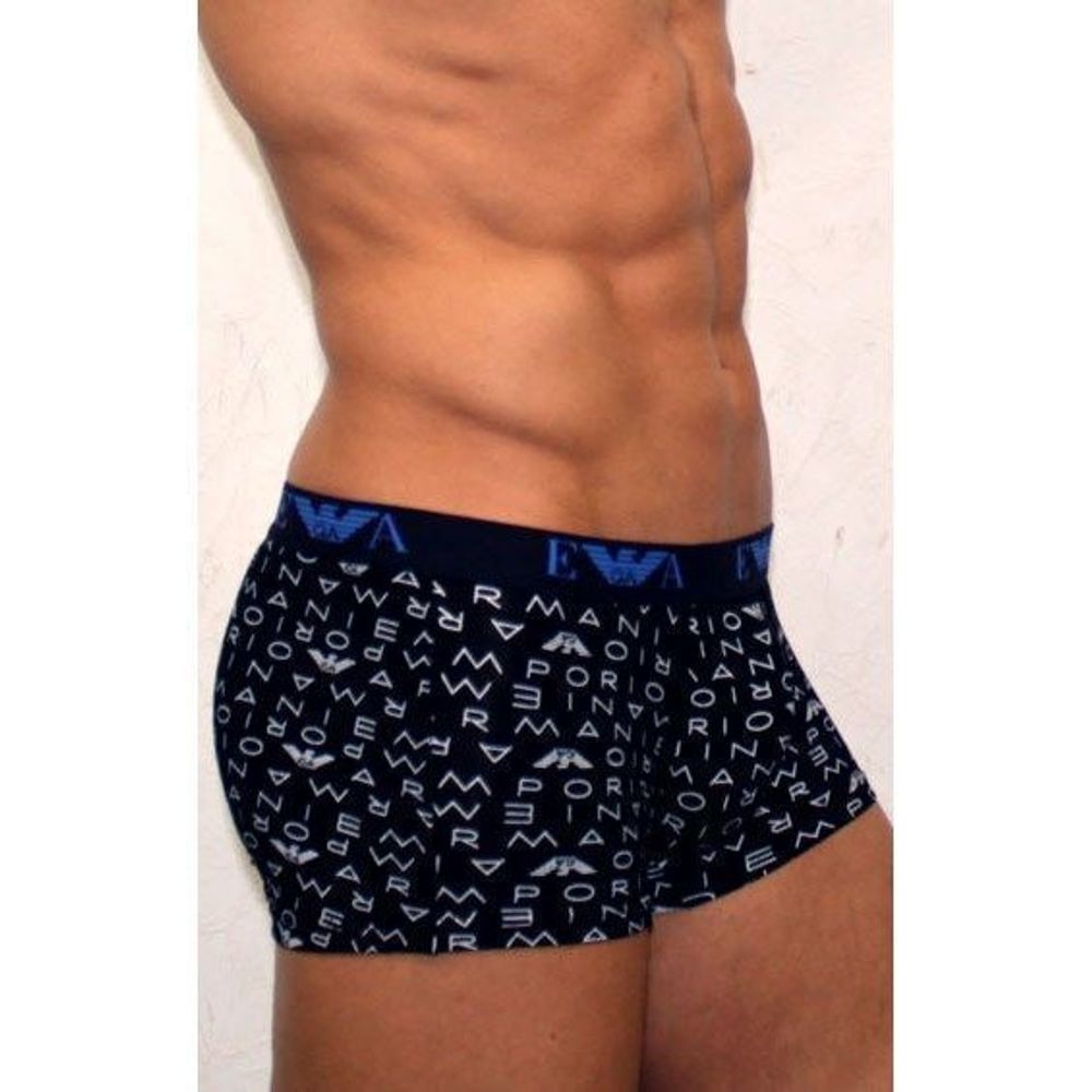 Мужские трусы боксеры т-синие Emporio Armani