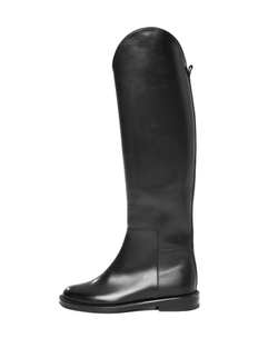 Сапоги-трубы из натуральной кожи черный