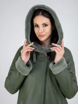 Дубленка зима натуральная удлиненная с капюшоном