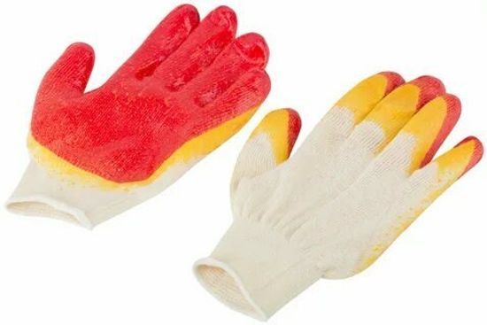 Перчатки STAYER трикотажные, двойная обливная ладонь из латекса L-XL