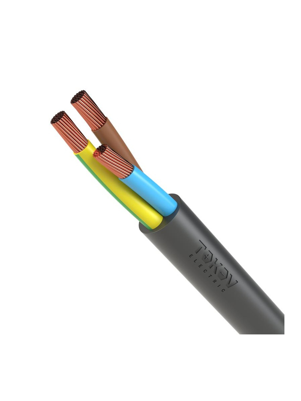 Провод TOKOV ELECTRIC ПВС 3х2.5(2х2.5+1х2.5) 380В Ч (уп.100м) 1945524