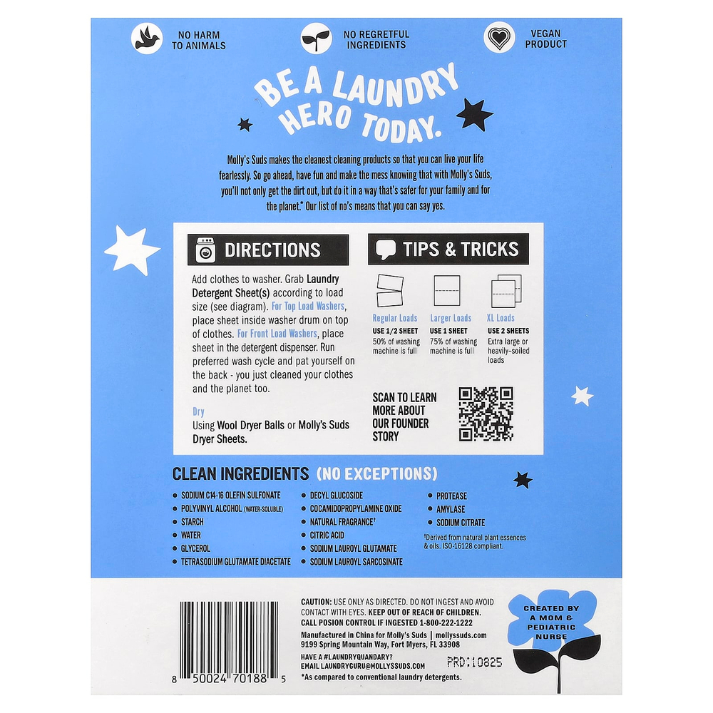 Molly's Suds, средство для стирки, морская свежесть, 35 шт.