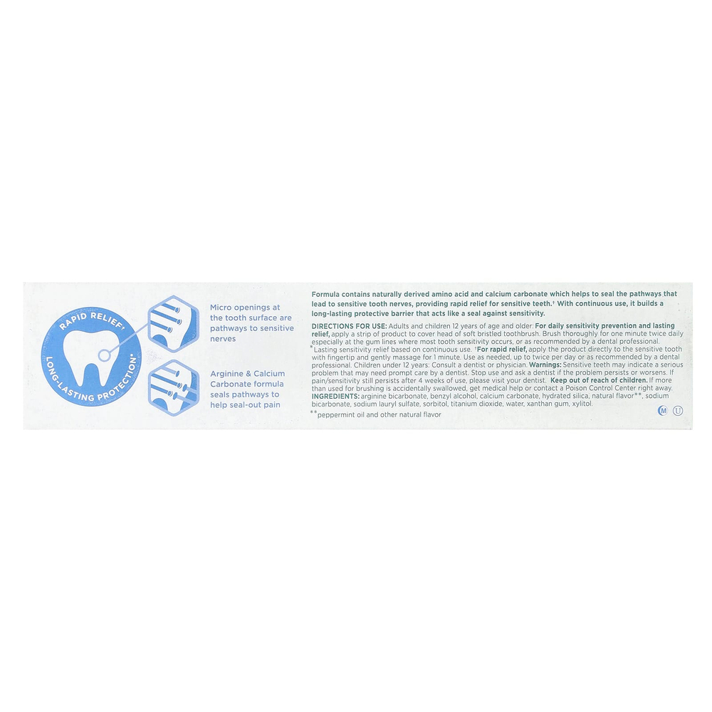 Tom's of Maine, Rapid Relief, чувствительная зубная паста, без фтора, свежая мята, 113 г (4 унции)