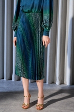 51518 Платье женское (сине-зеленый принт)