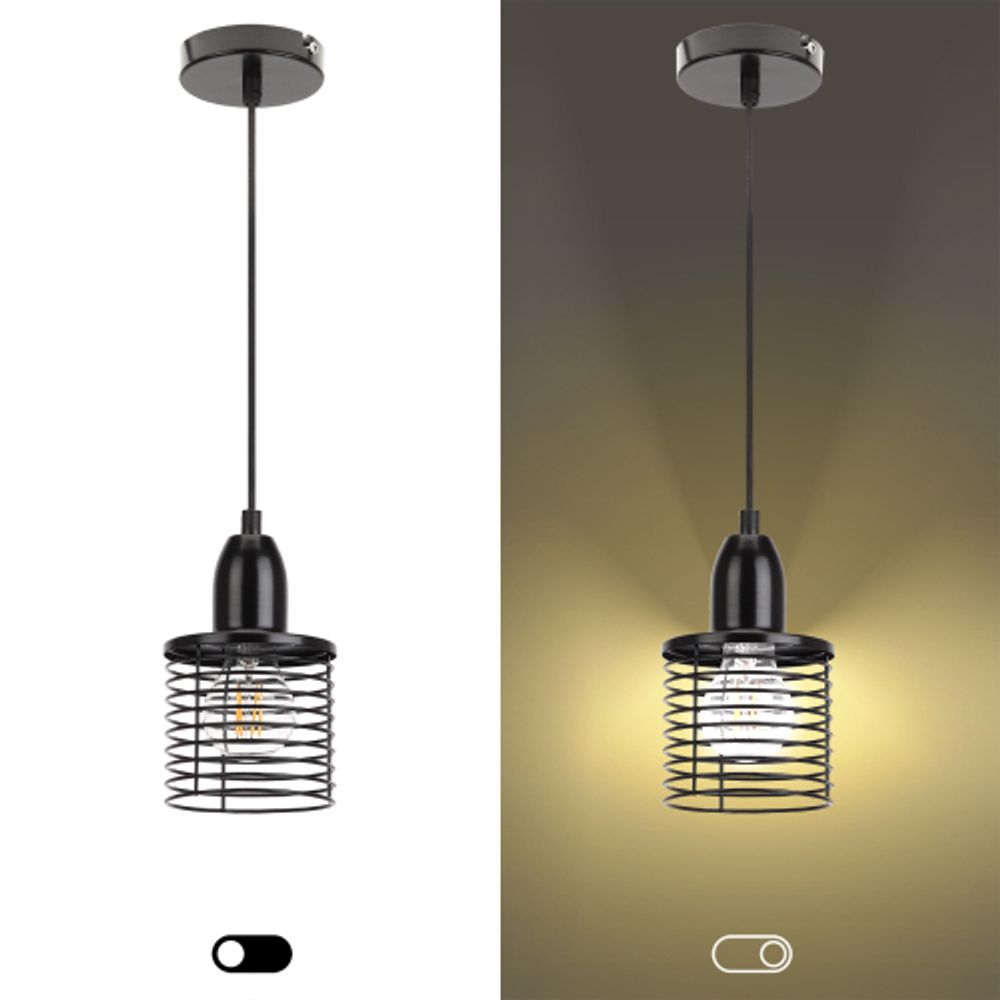 Светильник подвесной (подвес) ЭРА PL5 BK металл, E27, max 60W, высота плафона 170мм, подвеса 800мм, черный | Подвесы в стиле LOFT