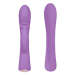 Фиолетовый вибромассажер-кролик 5 Silicone Ripple Passion - 19,1 см. (Цвет: фиолетовый)