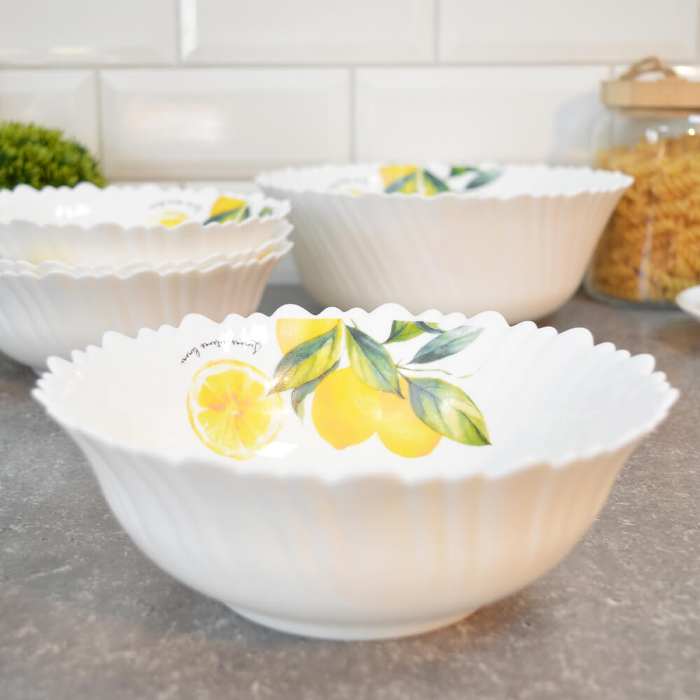 Набор салатников 5 предметов (700мл 18см 4шт, 1200мл 23см 1шт) "Сорренто" стеклокерамика, Jewel