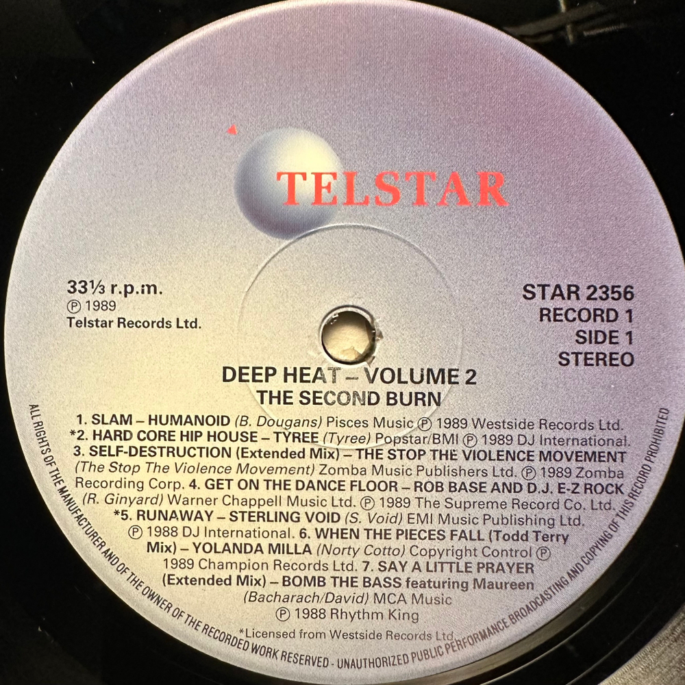Сборник Deep Heat 2 - The Second Burn 2LP (Англия 1989г.)