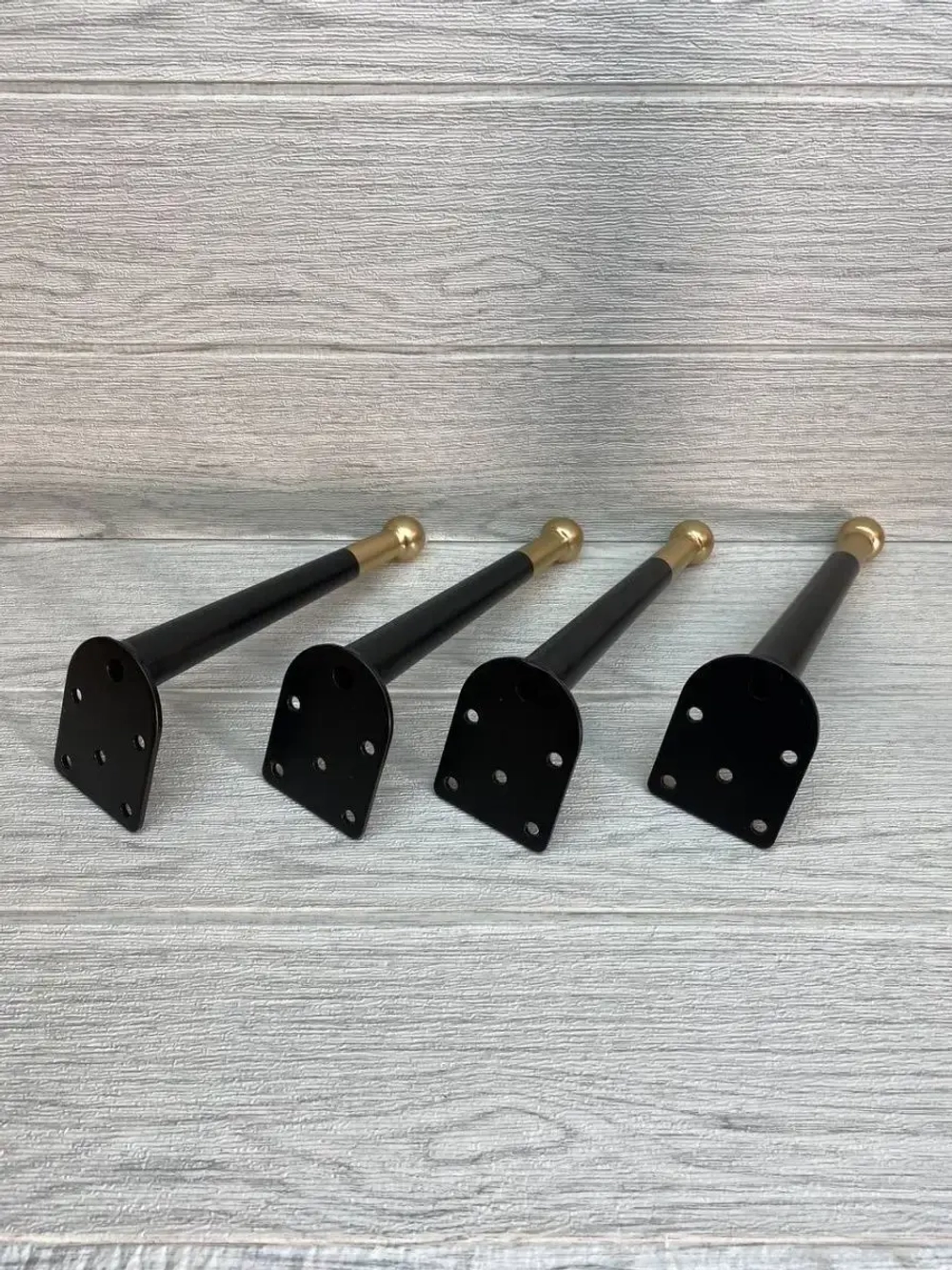 Ножки черные с золотым шариком высота 20 см 4 штуки