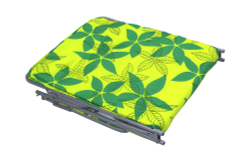 Кровать раскладная Стефания п/мягкая лист 10мм арт.С86а/123г(цвет ткани зеленый, желтый рис.листья (1 шт. в уп. гофрокартон)