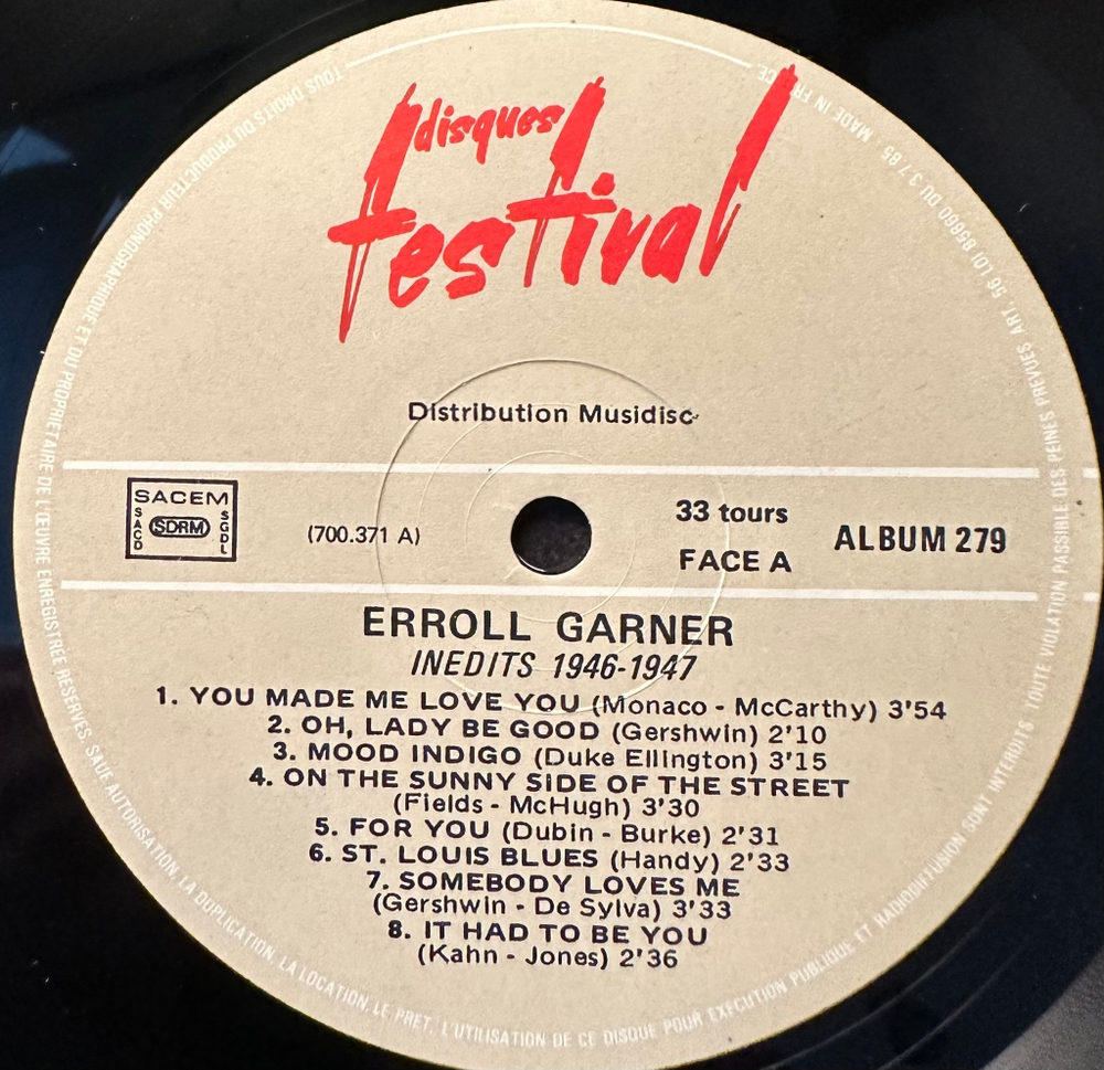 Erroll Garner - Inedits 1946-1947 2LP (Франция)