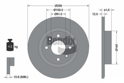 BENDIX Braking - BDS1036-BEN - Brake Disc