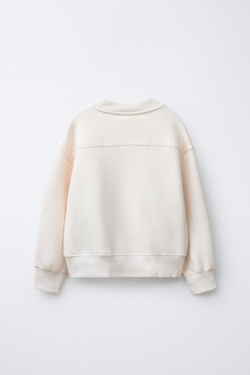 ZARA КОМПЛЕКТ ИЗ ТОЛСТОВКИ И БРЮК, ЭКРЮ