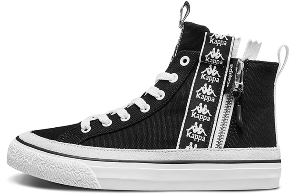 Kappa Slip Resistant Abrasion Resistant High top Canvas Shoes Unisex Black