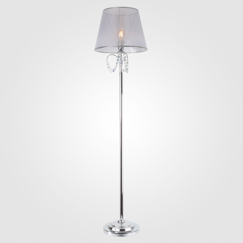 Торшер с хрусталем 01069/1 хром/прозрачный хрусталь Strotskis