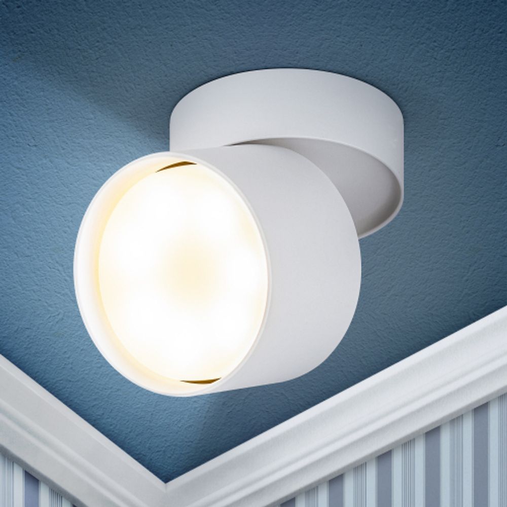 OL12 GX53 SWH Подсветка ЭРА Накладной под лампу Gx53, алюминий, цвет белый | Накладные светильники