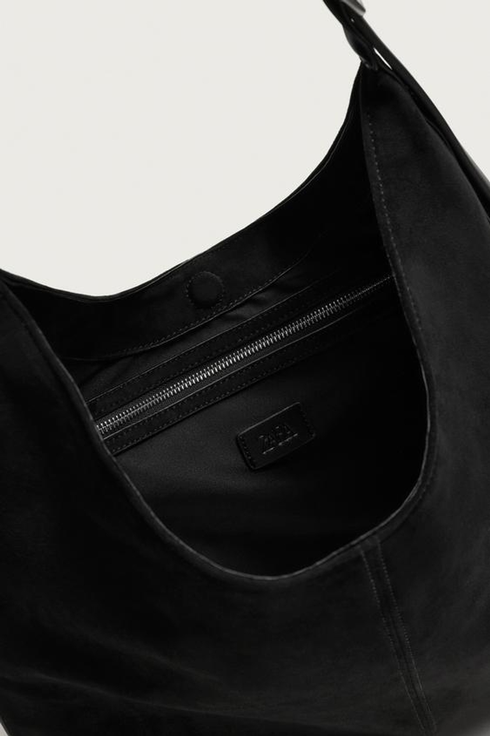 ZARA ОДНОТОННАЯ СУМКА-ШОПЕР, ЧЕРНЫЙ