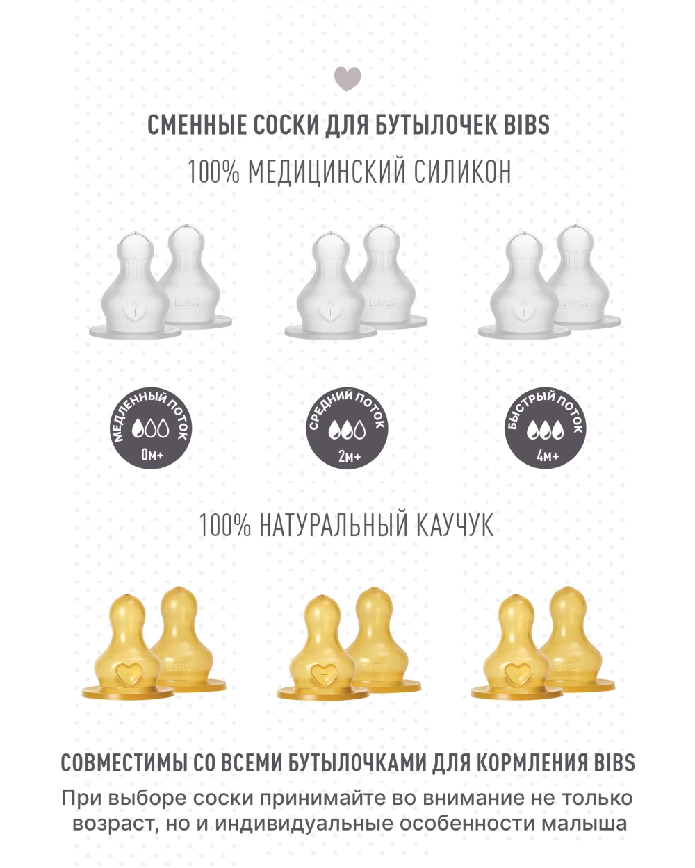 Соска BIBS Anti-Colic латекс (быстрый поток) 2 шт.