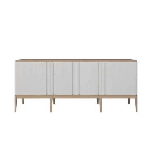 Комод Иконс с 4 дверями (белый/беленый дуб)