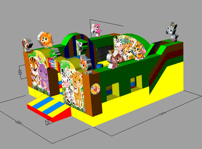 Коммерческий батут "Добрые зверята", 5*5*2.8 м