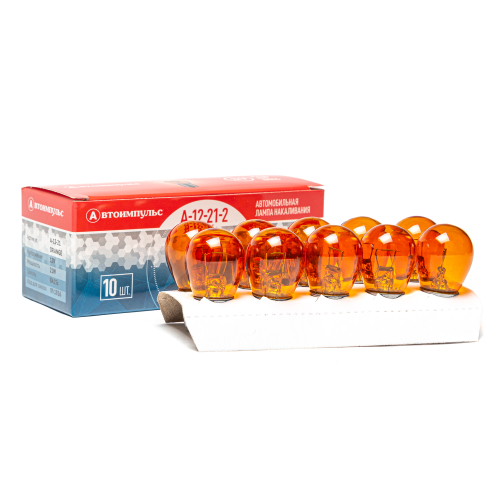 А12-21-2 IM Автолампа накаливания PY21W, 12 В, 21 Вт, BA15S (оранжевая, большая, одноконтактная) Авт