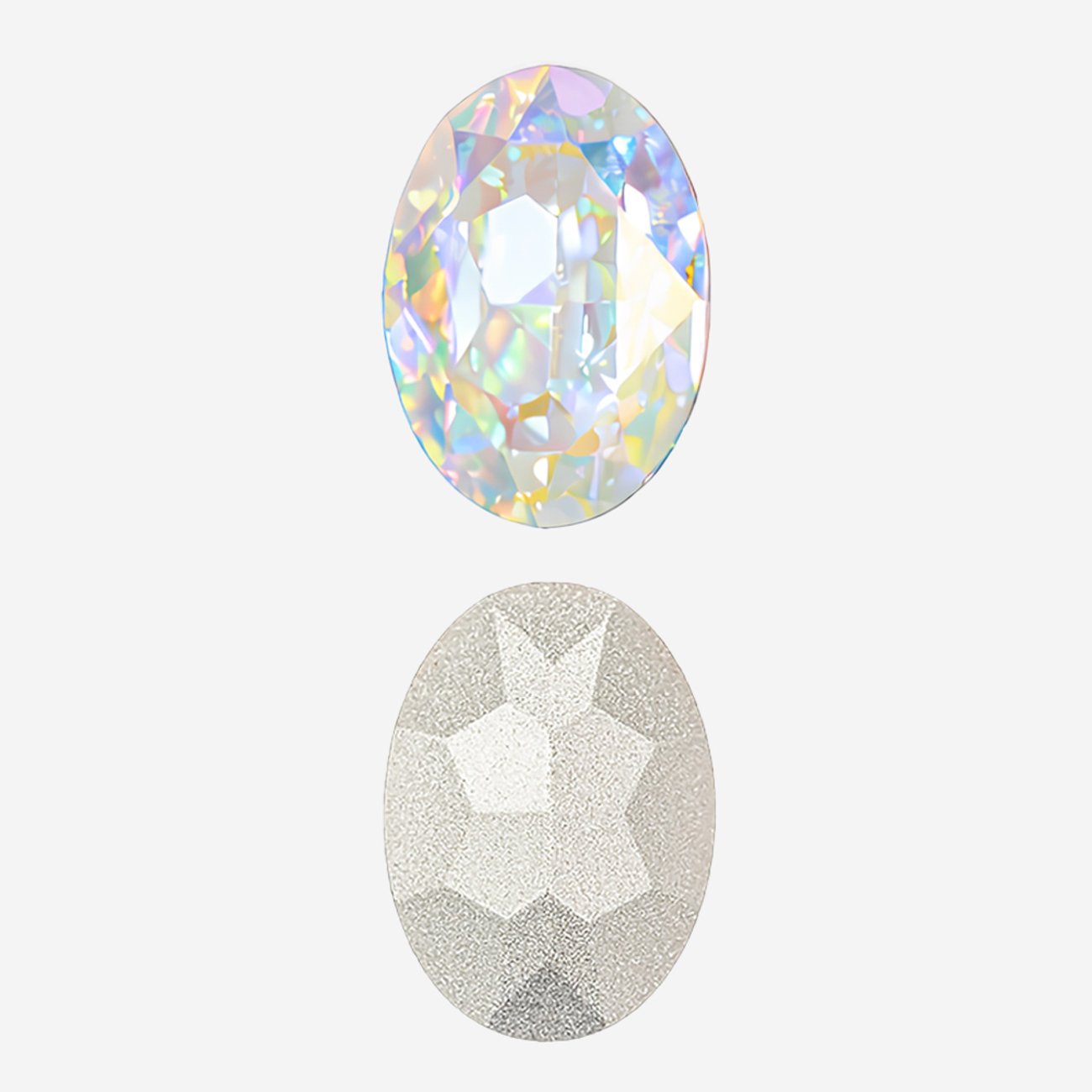 Кристалл Овал (Oval Fancy Stone), оттенок "Северное Сияние"/"Aurore Boreale", 18*13мм