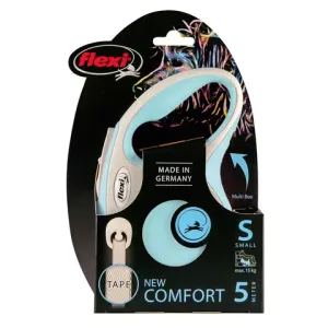 Рулетка flexi NEW LINE Comfort S (до 15 кг) лента 5 м серый/голубой