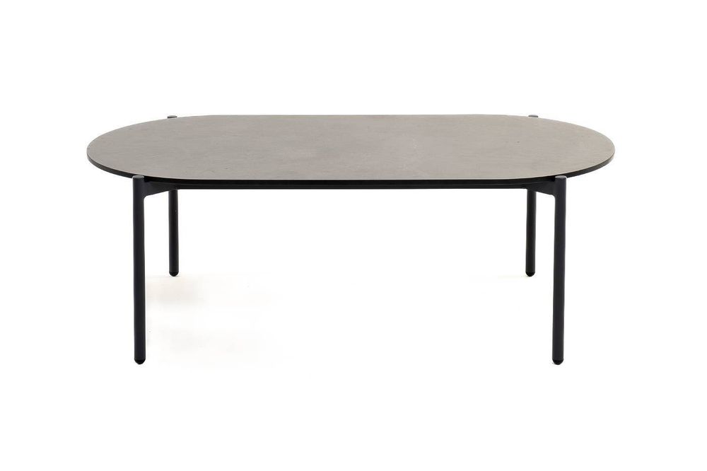 "Диего" журнальный стол из HPL 120х60 H40, каркас темно-серый (RAL7024), цвет "серый гранит"