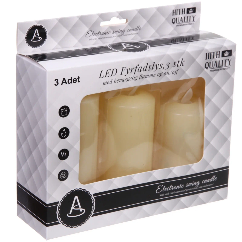 Сувенир с подсветкой «Свеча - Пандора» 5*7/9/12,5 см (набор 3 шт)