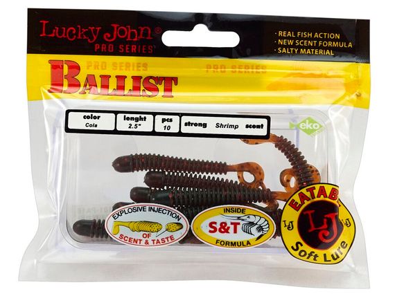 Твистеры съедобные LJ Pro Series BALLIST 2.5in (6,3 см), цв. PA16, 10 шт.