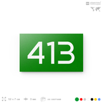 Номер на дверь 413, табличка на дверь для офиса, квартиры, кабинета, аудитории, склада, зеленая 120х70 мм, Айдентика Технолоджи