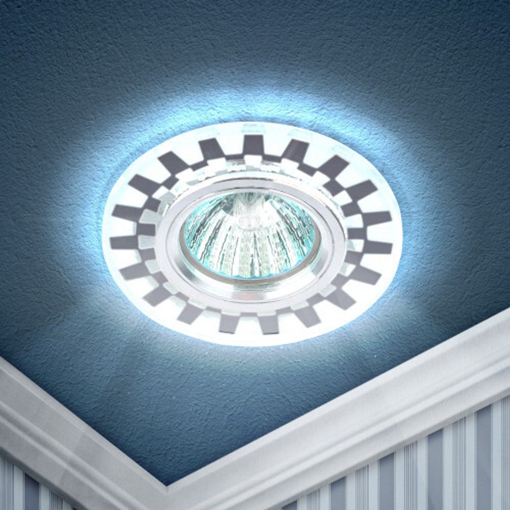 DK LD47 SL Светильник ЭРА декор cо светодиодной подсветкой MR16, зеркальный | Встраиваемые LED светильники