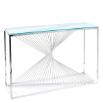 Консольный столик LA ALTA BARBARA стекло 120*40*78, каркас хром