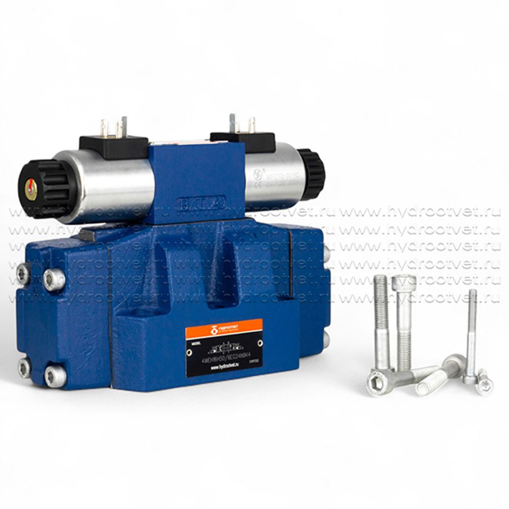 4WEH16H7X/6EG24N9K4 - Гидрораспределитель с электроуправлением Ду16 схема H (14), напряжение G24, каналы управления X и Y - внешние