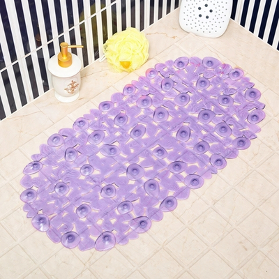 Коврик для ванной 68*34см "Камешки", сиреневый