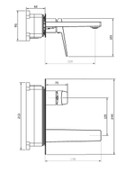 Смеситель BelBagno для раковины монтаж из стены ARDENTE-BLVM-CRM-W0