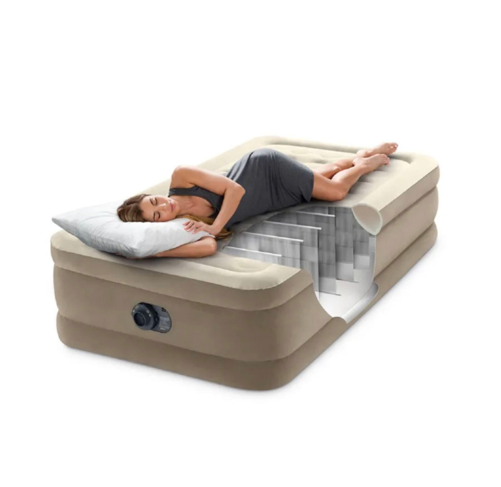 Кровать надувная Intex Ultra Plush, 99х191х46см, со встроенным насосом 220-240V