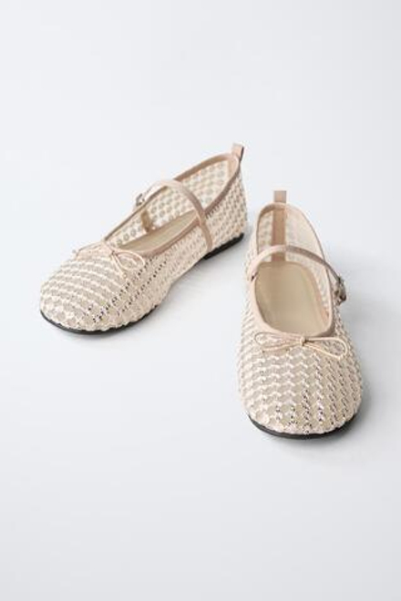 ZARA БАЛЕТКИ С ПАЙЕТКАМИ, РОЗОВЫЙ