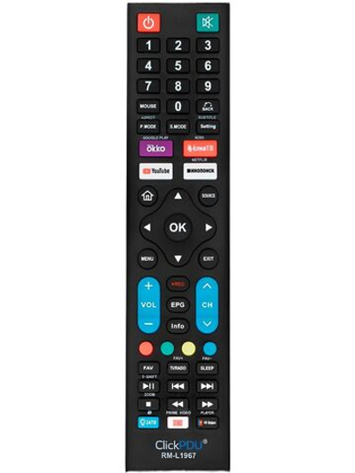 Универсальный пульт RM-L1967 для телевизоров Telefunken Витязь Rombica Blaupunkt Vekta Goldstar Scoole HI Realme BQ