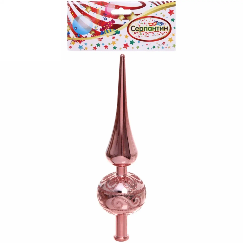 Верхушка на ёлку 23 см «Волшебный узор», Розовое золото