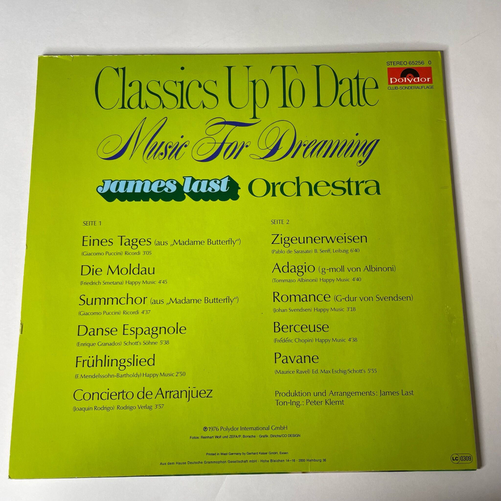Винтажная виниловая пластинка LP James Last Orchestra Джеймс Ласт, Classics Up To Date Vol. 4 (Music For Dreaming) (Germany 1976)