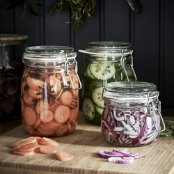 IKEA KORKEN  (ИКЕА КОРКЕН)  -  Банка с крышкой, прозрачное стекло, 1 л