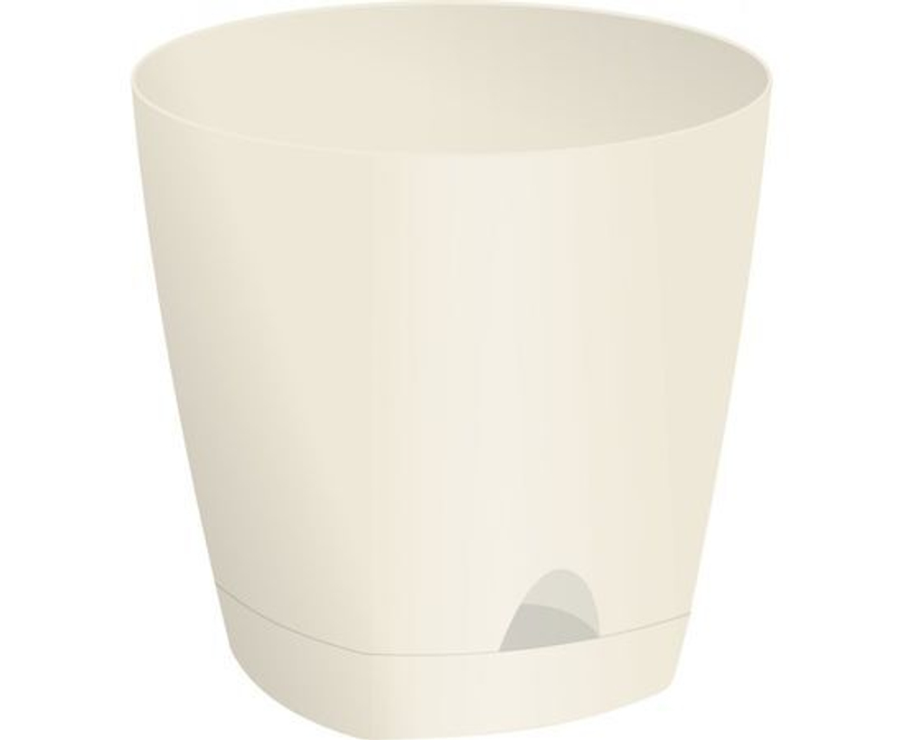 Горшок для цветов AMSTERDAM D 110мм с прикорневым поливом 0,65 л Сливочный